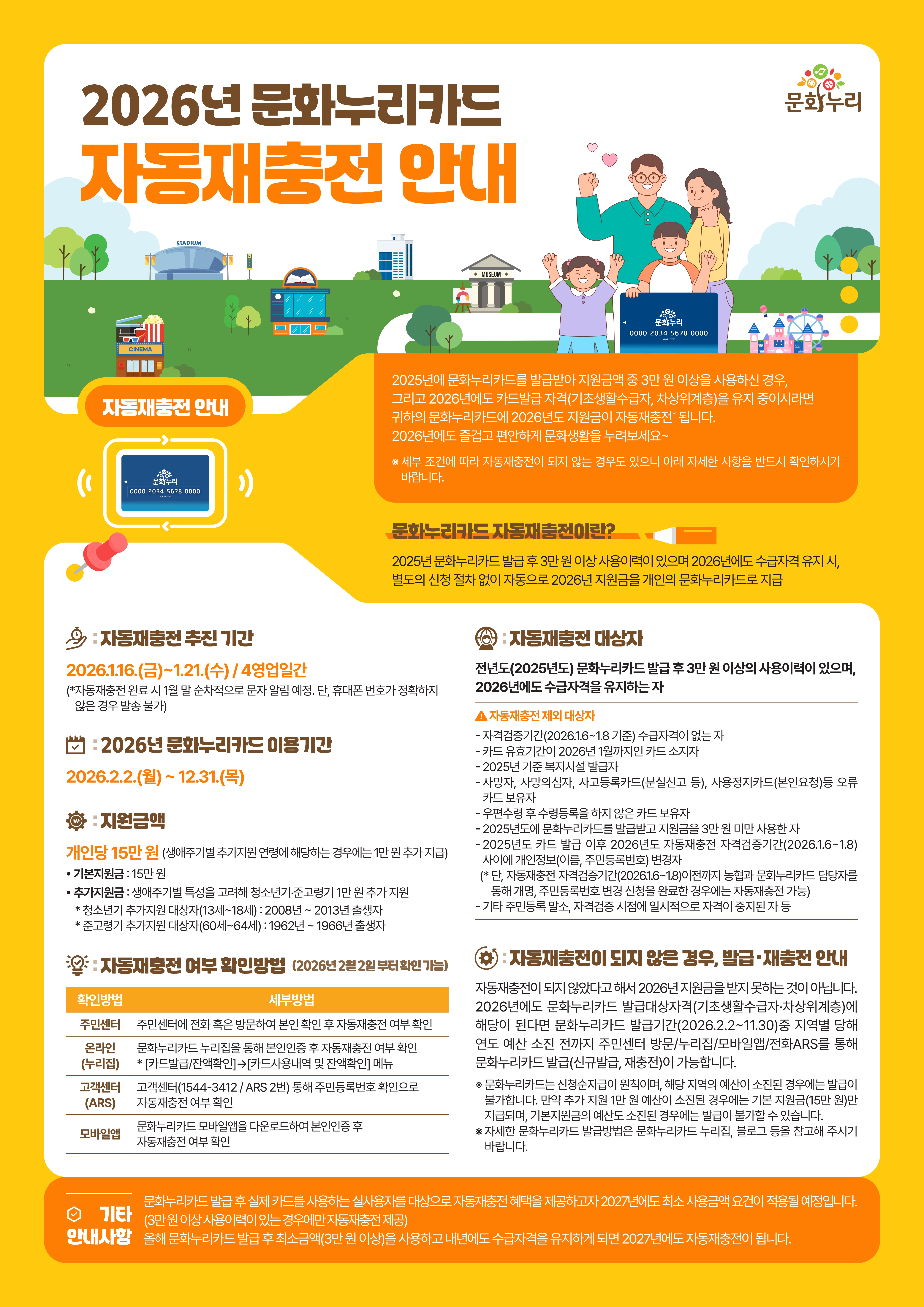 (이용자용)2026년 문화누리카드 자동재충전 안내 및 FAQ_웹전단_1.jpg
